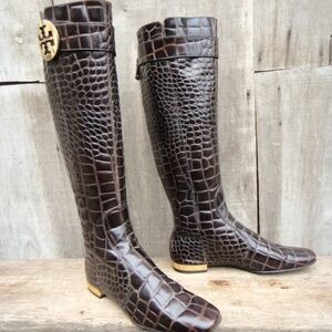 TORY BURCH CROCODILE BOOTS STUNNING SIZE 5M